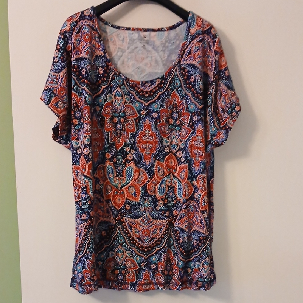 Women's Paisley Print Top - Multicolor